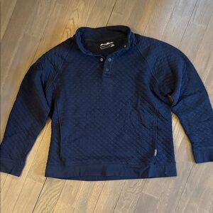 Eddie Bauer Navy snap pullover